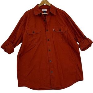 Magellan Outdoors Orange Casual Button Down Shirt Relaxed Fit